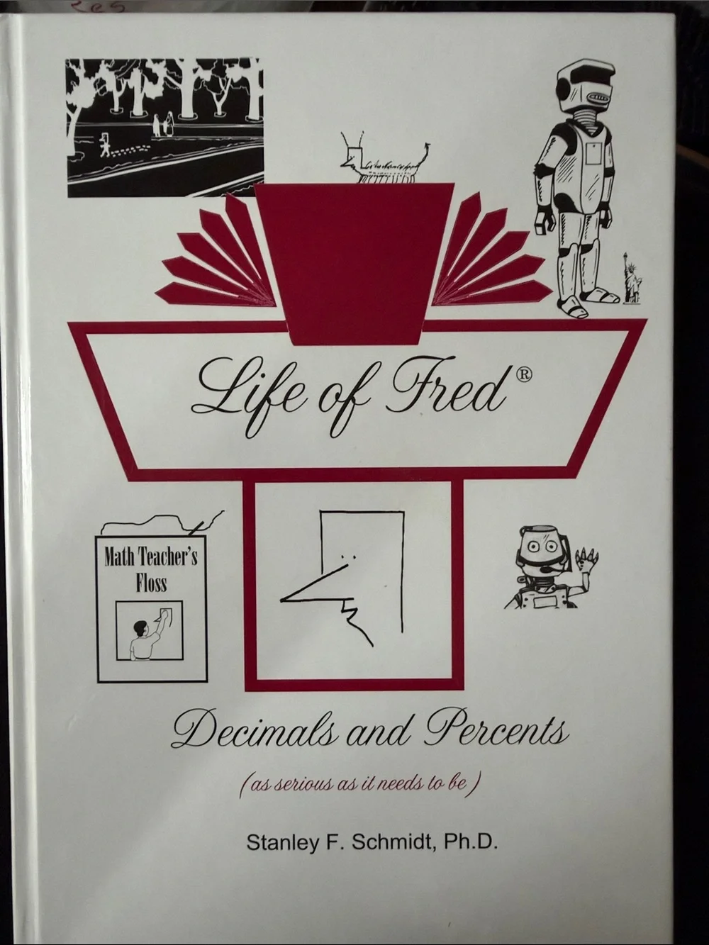 Decimals and Percents Book - White with Maroon Accents